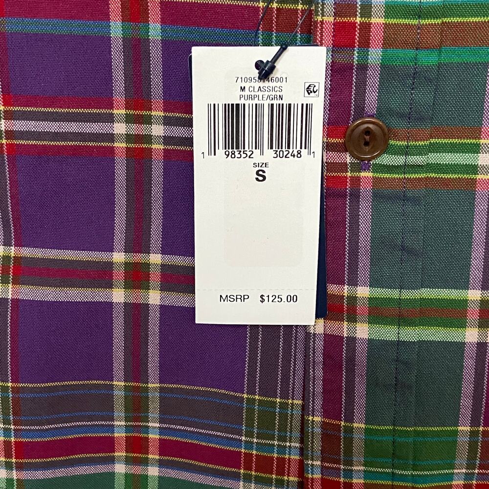 Polo Ralph Lauren Shirt Men's Small Classic Fit Long Slv Purple/Green Plaid NWT - Picture 12 of 14